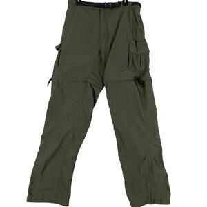 Magellan Sportswear Back Country Convertible Pants Mens Medium Olive Green Belt